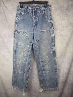 Vintage Carhartt Double Knee Distressed Jeans Light Wash 28x30
